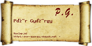 Pór György névjegykártya